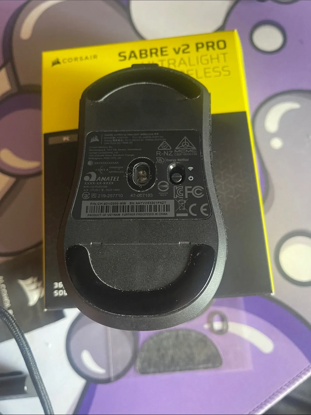 Corsair Sabre V2 Pro Wireless Gaming Mouse — Black with Yellow Accents